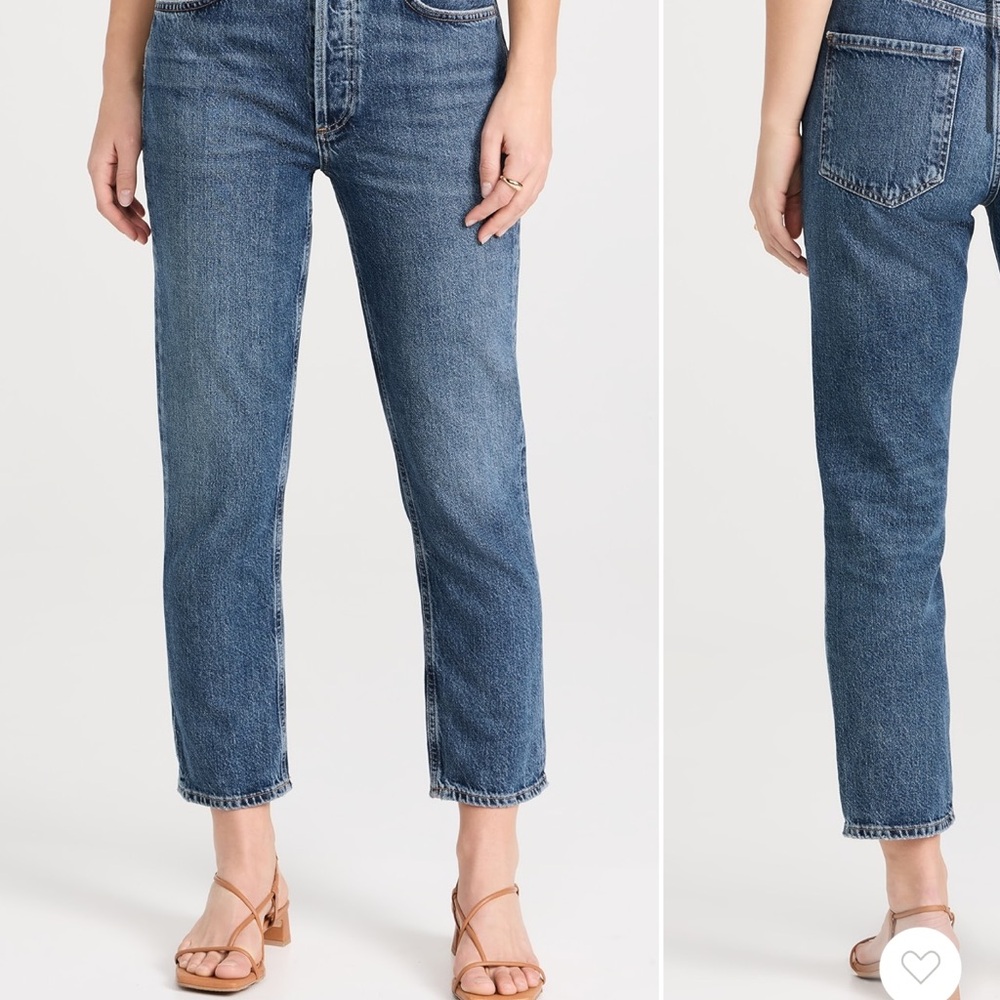 AGOLDE Riley Crop: High Rise Straight Jeans - Picture 5 of 5
